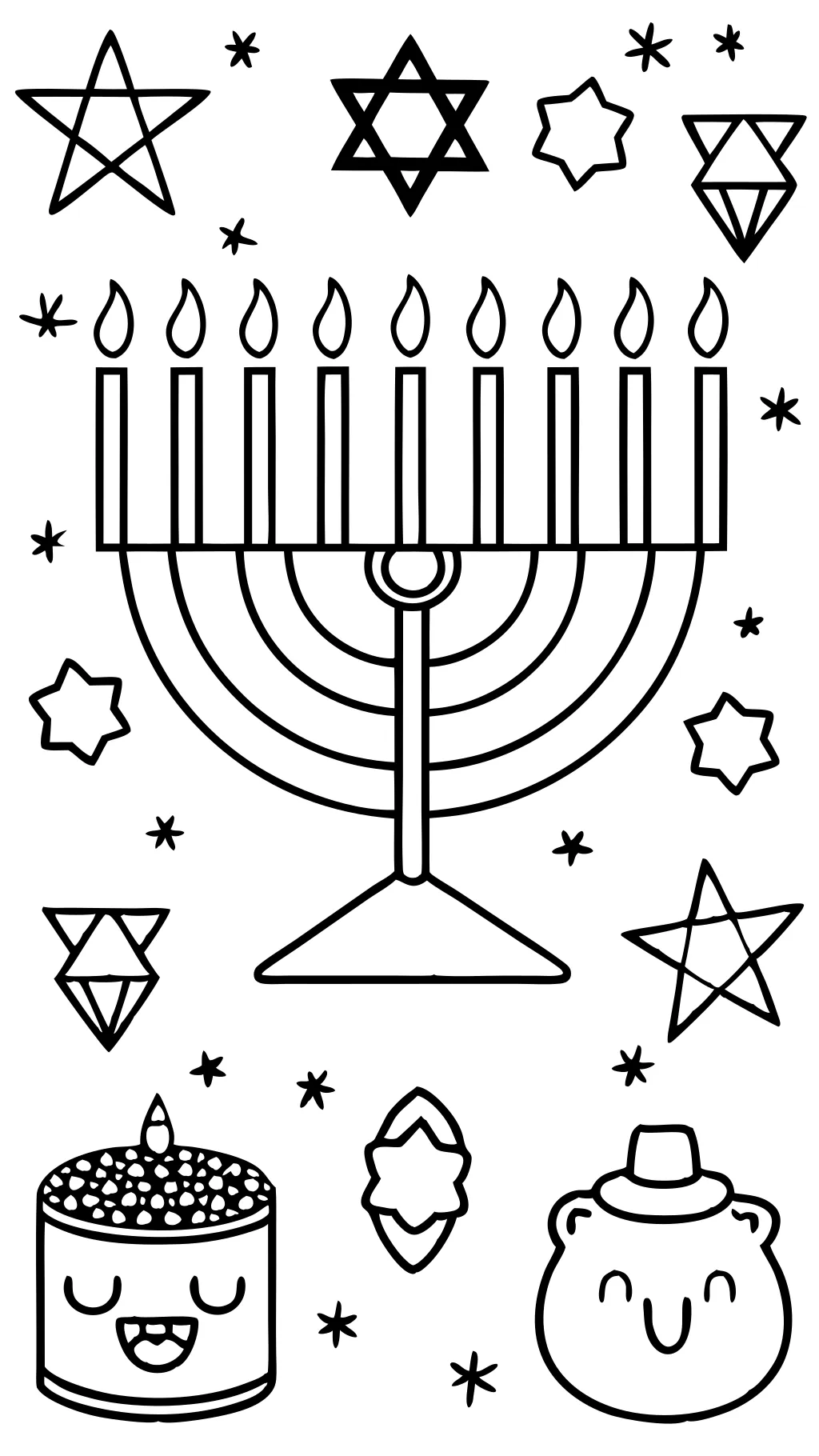 páginas para colorear de Hanukkah gratis